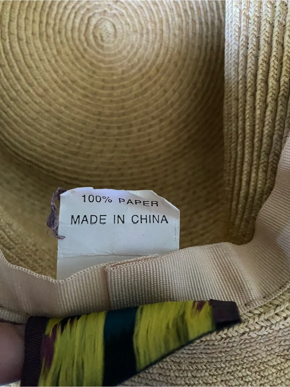 Scala Collezione Handcrafted Paper Braid Straw Sun Hat Beach Boho Neutral OS - Picture 7 of 7